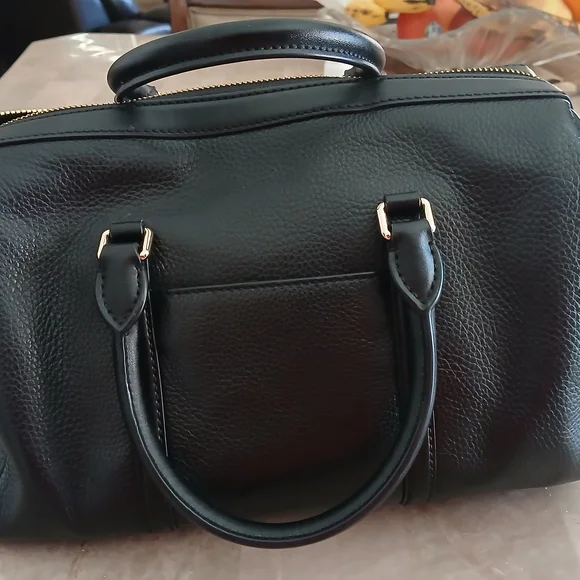 Michael Kors Black Leather Satchel with Gold Hardware - Picture 2 of 4